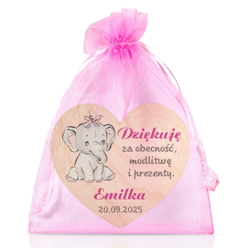 MAGNES SERCE podziękowania dla gości chrzest święty nadruk