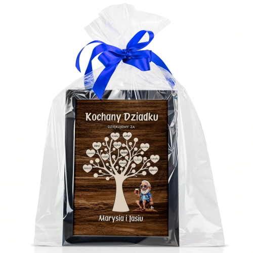 Obrazek z serduszkami dla Dziadka wzruszający prezent z podpisem