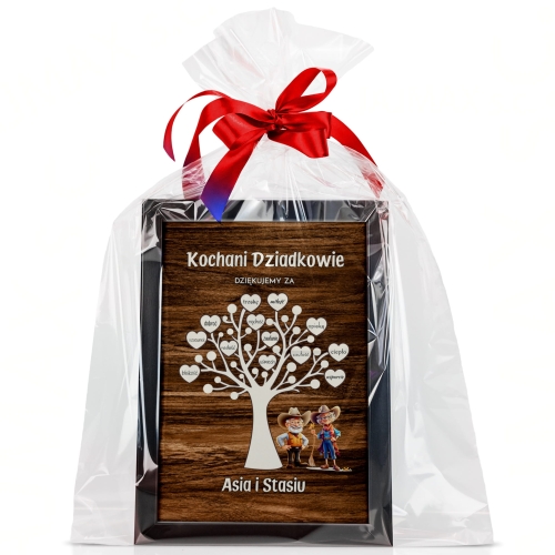 Super plakat drzewko z sercami PODZIĘKOWANIA DLA DZIADKÓW PREZENT