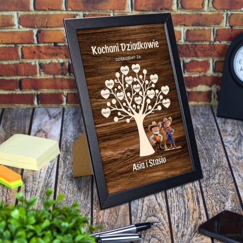 Super plakat drzewko z sercami PODZIĘKOWANIA DLA DZIADKÓW PREZENT