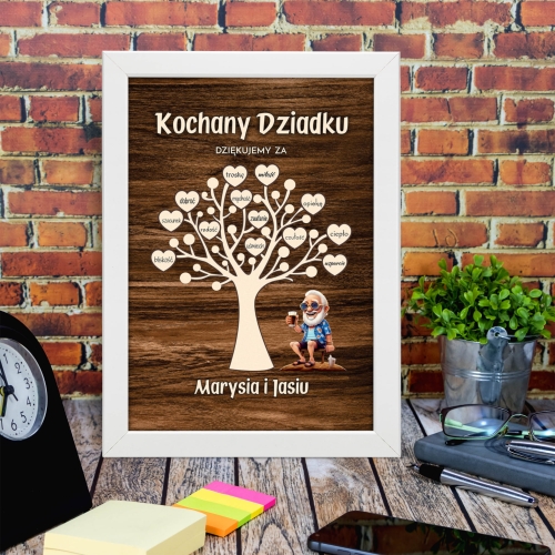 Plakat obrazek dla Dziadka z Twoim podpisem oryginalny upominek