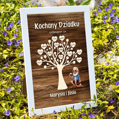Plakat obrazek dla Dziadka z Twoim podpisem oryginalny upominek