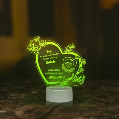 LAMPKA LED Z ŻYCZENIAMI DLA BABCI wyjątkowy prezent od wnuków
