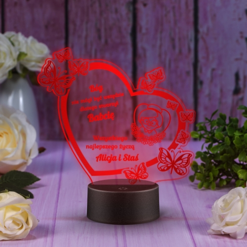 LAMPKA LED Z ŻYCZENIAMI DLA BABCI wyjątkowy prezent od wnuków