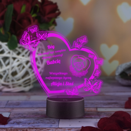 LAMPKA LED Z ŻYCZENIAMI DLA BABCI wyjątkowy prezent od wnuków
