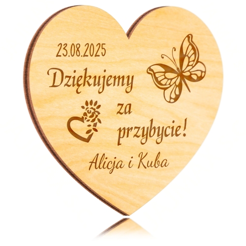 Magnes serce PODZIĘKOWANIE DLA GOŚCI ślub wesele grawer