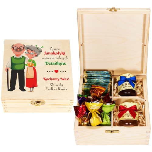 Herbaciarka Zestaw Podarunkowy Dla Babci Dla Dziadka nadruk