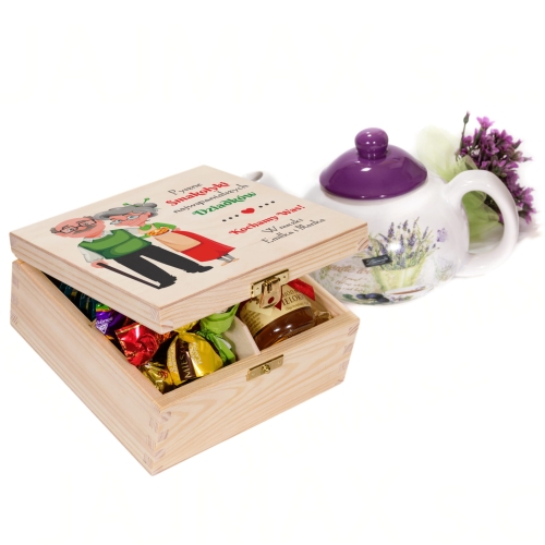 Herbaciarka Zestaw Podarunkowy Dla Babci Dla Dziadka nadruk