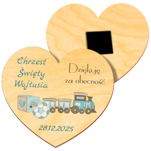 MAGNES SERCE podziękowania dla gości chrzest święty nadruk