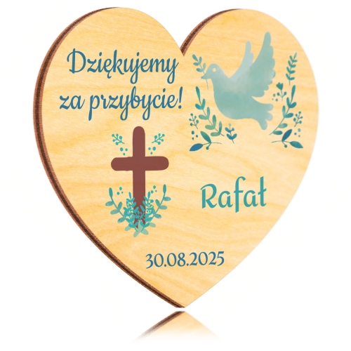 MAGNES SERCE podziękowania dla gości chrzest święty nadruk