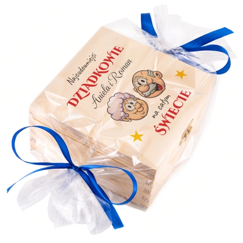 Box prezentowy dla Babci i Dziadka praliny miód medale