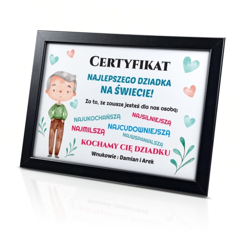 PREZENT DLA EXTRA DZIADKA certyfikat zabawny upominek Dzień Dziadka