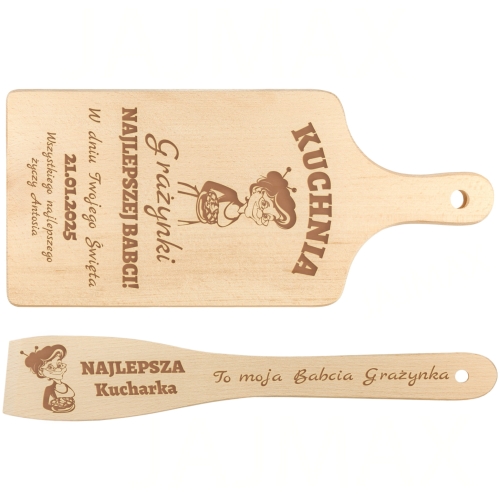 Zestaw Kuchenny Deska i Łopatka Prezent Na Dzień Babci I Dziadka