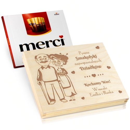 Pudełko na Merci DLA DZIADKÓW z dedykacją od wnuczków