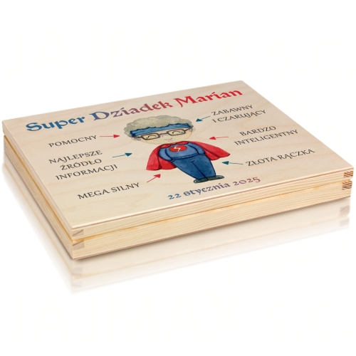 PREZENT DLA DZIADKA super dziadek pudełko na bombonierkę Merci