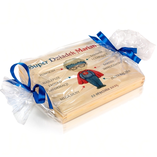 PREZENT DLA DZIADKA super dziadek pudełko na bombonierkę Merci