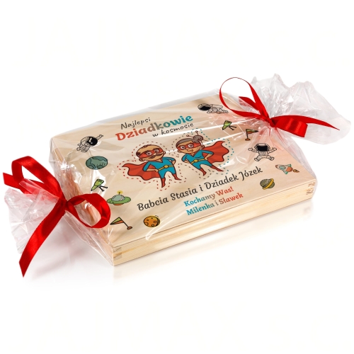 SUPER OZDOBNE PUDEŁKO PREZENT DLA DZIADKÓW Twój napis upominek