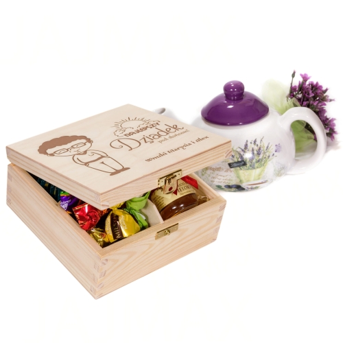 Pudełko drewniane super zestaw dla dziadka grawer Najlepszy Dziadek