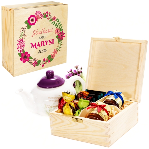 SŁODKOŚCI BABCI pudełko z imieniem POMYSŁ NA PREZENT NA DZIEŃ BABCI