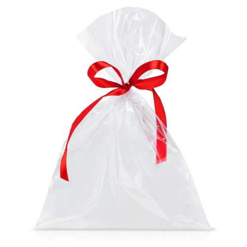 Woreczek celofanowy 20x30 - wstążka CZERWONA