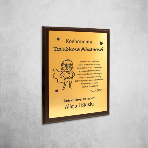 ZŁOTY OBRAZEK Z ŻYCZENIAMI prezent na Dzień Babci i Dziadka
