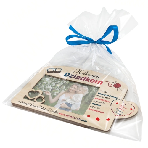 Drewniana ramka na zdjęcie 10x15 DZIEŃ BABCI DZIEŃ DZIADKA