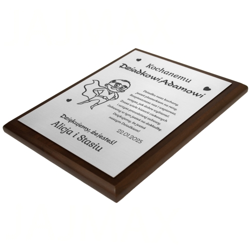 SREBRNY OBRAZEK prezent dla Dziadka na Dzień Dziadka życzenia