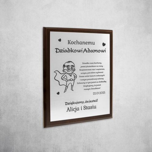 SREBRNY OBRAZEK prezent dla Dziadka na Dzień Dziadka życzenia