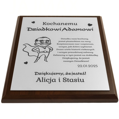 SREBRNY OBRAZEK prezent dla Dziadka na Dzień Dziadka życzenia