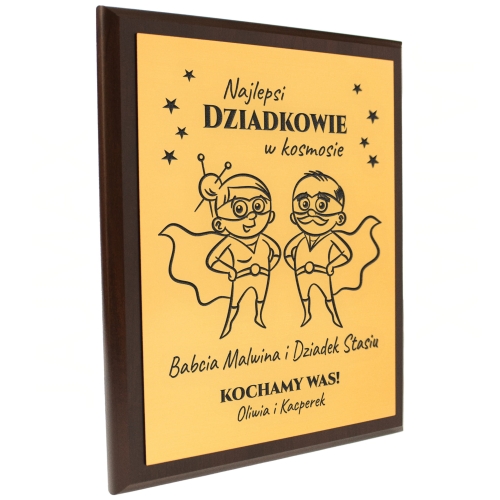 Dyplom dla super dziadków złoty obrazek WYJĄTKOWY PREZENT OD WNUKÓW