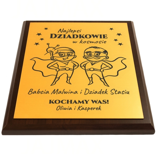 Dyplom dla super dziadków złoty obrazek WYJĄTKOWY PREZENT OD WNUKÓW