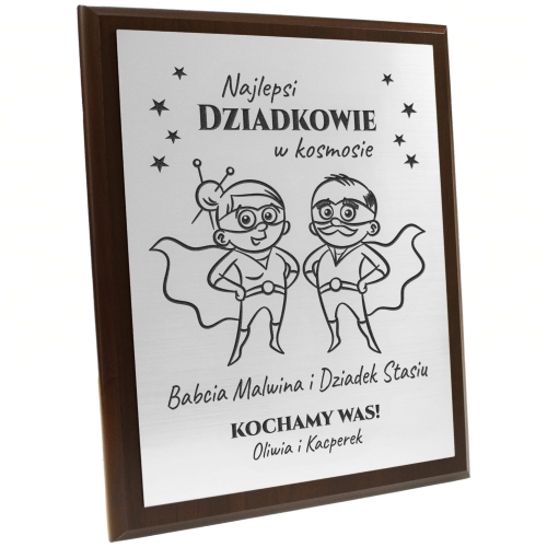 SREBRNY DYPLOM DLA DZIADKÓW oryginalny prezent dla Babci i Dziadka