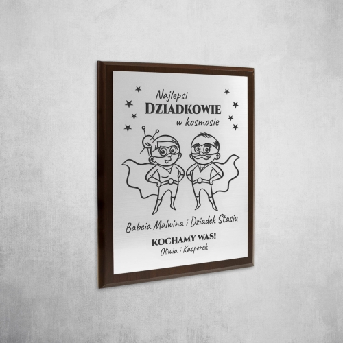 SREBRNY DYPLOM DLA DZIADKÓW oryginalny prezent dla Babci i Dziadka