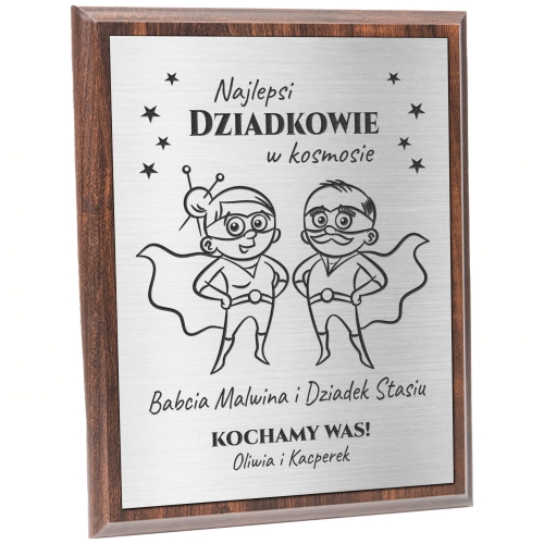 SREBRNY DYPLOM DLA DZIADKÓW oryginalny prezent dla Babci i Dziadka