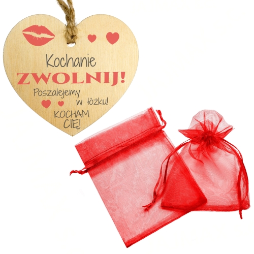 Zawieszka do auta KOCHANIE ZWOLNIJ super prezent na Walentynki