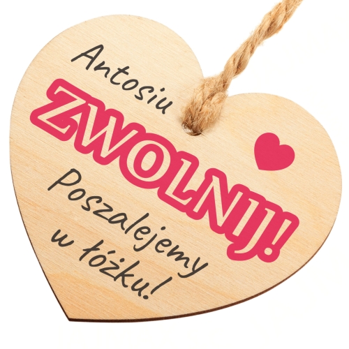 ORYGINALNA ZAWIESZKA DO AUTA serce z dedykacją super prezent imię