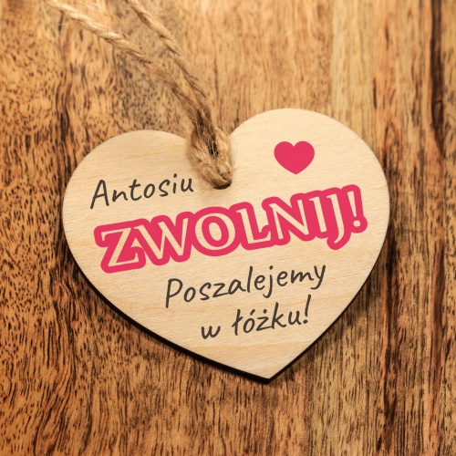 ORYGINALNA ZAWIESZKA DO AUTA serce z dedykacją super prezent imię