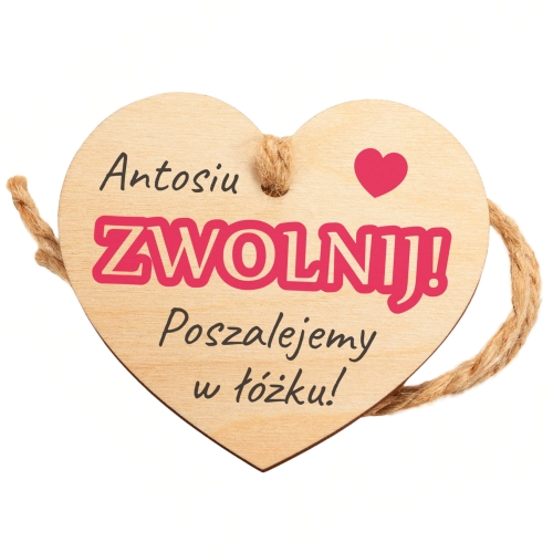 ORYGINALNA ZAWIESZKA DO AUTA serce z dedykacją super prezent imię