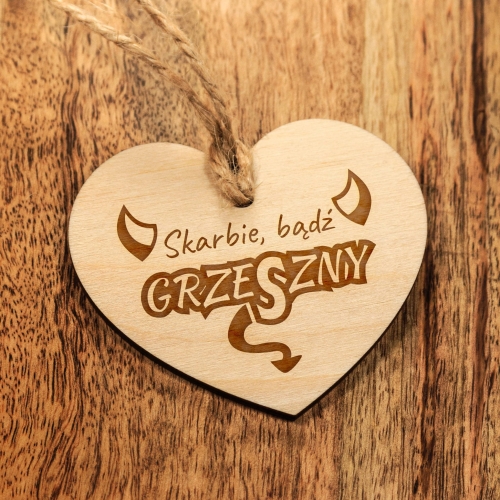 SERCE Z GRAWEREM zawieszka do auta prezent na Walentynki z dedykacją