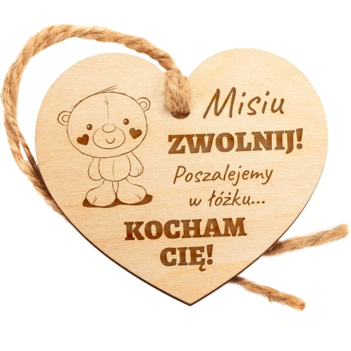 Serce zawieszka do samochodu UPOMINEK WALENTYNKOWY TWÓJ GRAWER