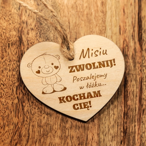 Serce zawieszka do samochodu UPOMINEK WALENTYNKOWY TWÓJ GRAWER