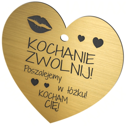 Serduszko prezent na walentynki ZAWIESZKA DO AUTA ZŁOTA