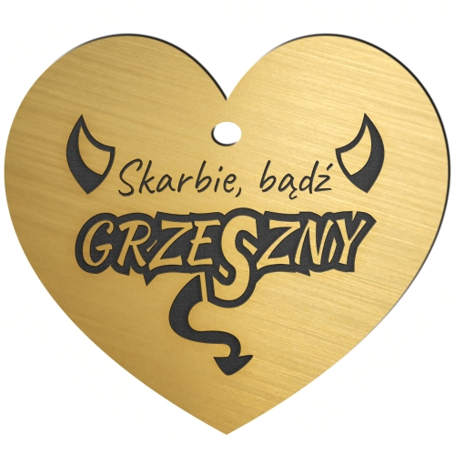 UPOMINEK NA DZIEŃ ZAKOCHANYCH zawieszka do auta złote serce imię