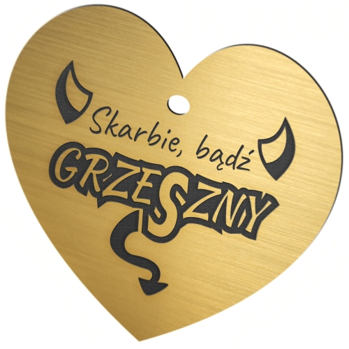 UPOMINEK NA DZIEŃ ZAKOCHANYCH zawieszka do auta złote serce imię