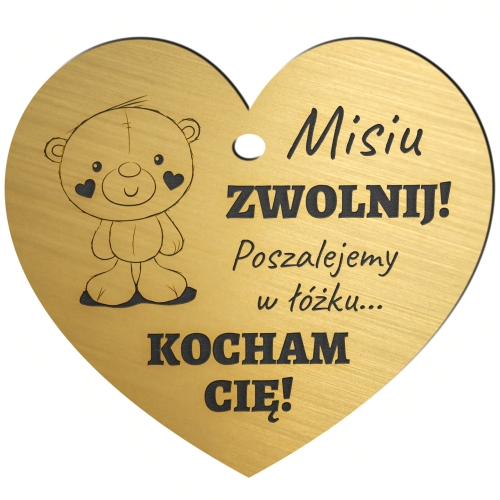 Zawieszka złote serduszko na lusterko do auta UPOMINEK 14 LUTY 