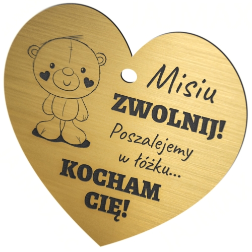 Zawieszka złote serduszko na lusterko do auta UPOMINEK 14 LUTY 