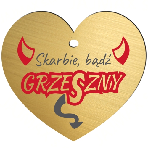 Zabawny upominek na walentynki zawieszka do auta serce z nadrukiem