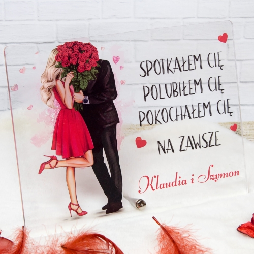PREZENT dla Niej dla Niego Statuetka akrylowa romantyczny prezent