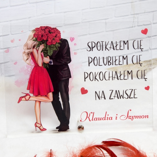 PREZENT dla Niej dla Niego Statuetka akrylowa romantyczny prezent