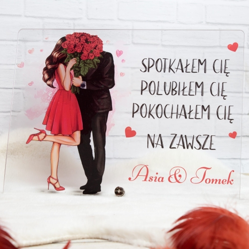 PREZENT dla Niego na WALENTYNKI statuetka z WASZYMI imionami